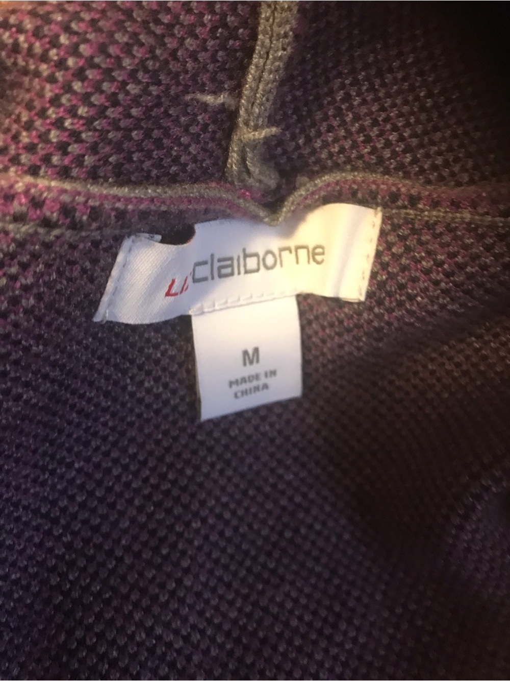 Liz Claiborne Women's Sweater Cardigan in magenta and Black - Picture 7 of 11